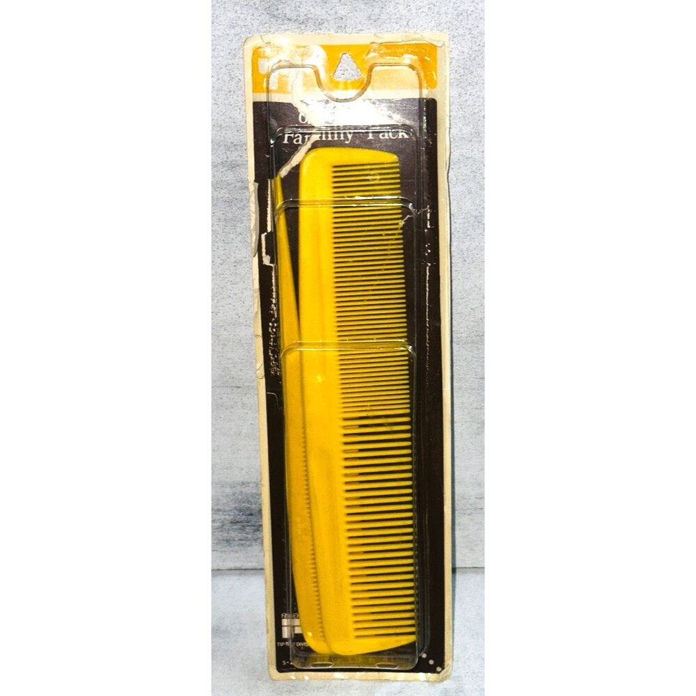 Faberage Combs Vtg Yellow Large Straight Teasing Comb Rat Tail